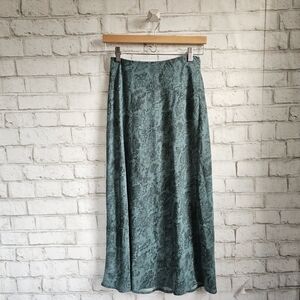A NEW DAY Green Snake Print Midi Skirt, XS